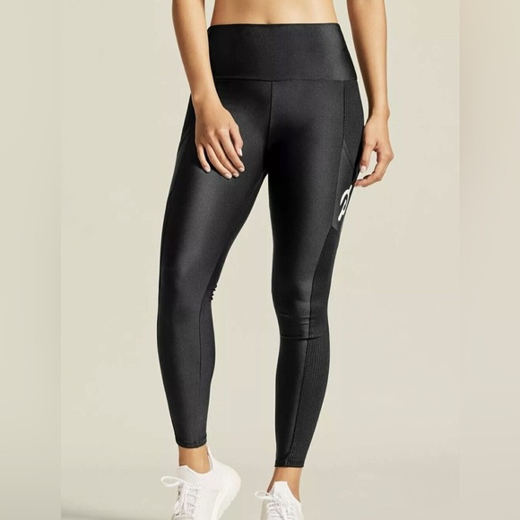 PELOTON Ribbed Pocket Athletic Legging Pants Black Size Small - Picture 2 of 7